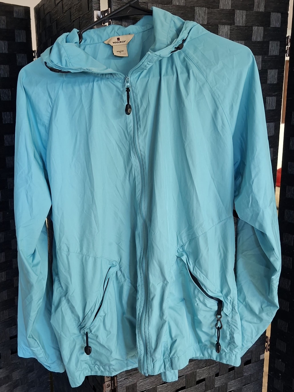 Woolrich Light Blue Hooded Windbreaker Jacket